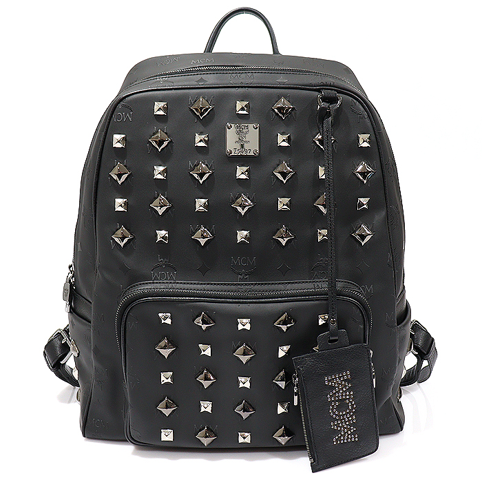 MCM (MCM) MMK 4SVH01 BK001 Black Honschantless Canvas Stud Backpack