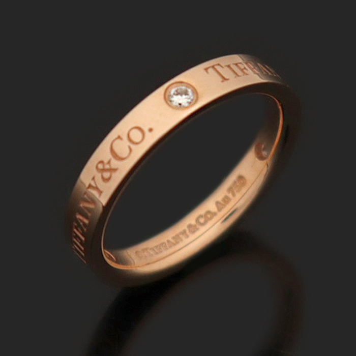 Tiffany &amp; Co. 18K Rose Gold 3P DIA T&amp;CO.® Band Ring Ring No. 5