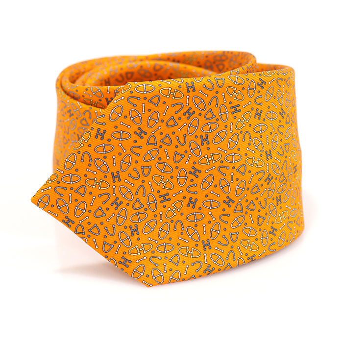 Hermes 100% Silk Orange Tie