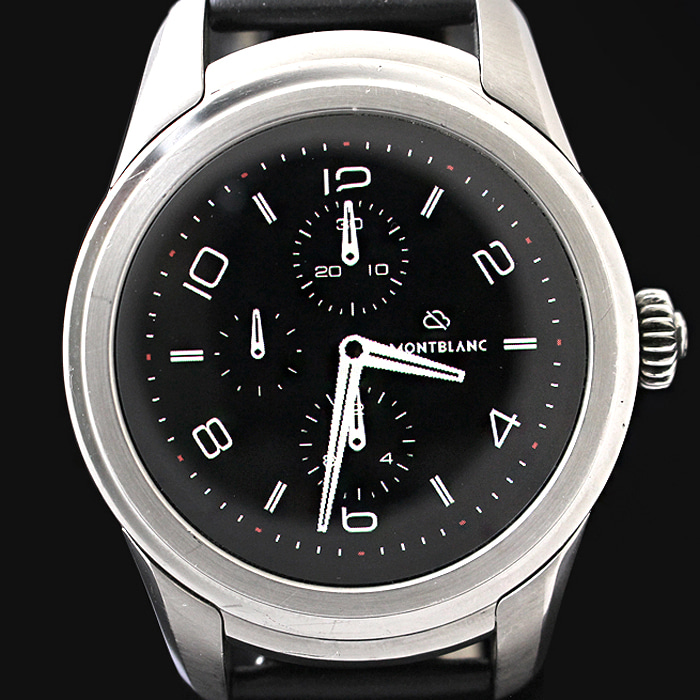 Montblanc(몽블랑) 117551 46MM 티타늄 블랙 레더 스트랩 서밋 스마트워치 시계