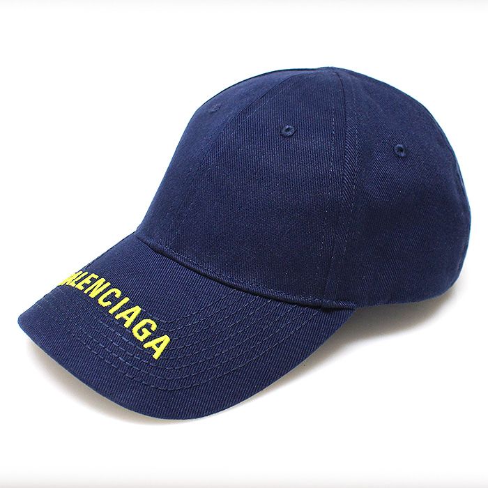 Balenciaga(발렌시아가) 531588 네이비 캔버스 로고 장식 클래식 베이스볼 캡 모자