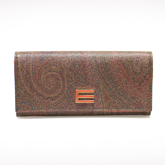 Etro(에트로) 1A554-2031 페이즐리 캔버스 에나멜 로고 장식 장지갑