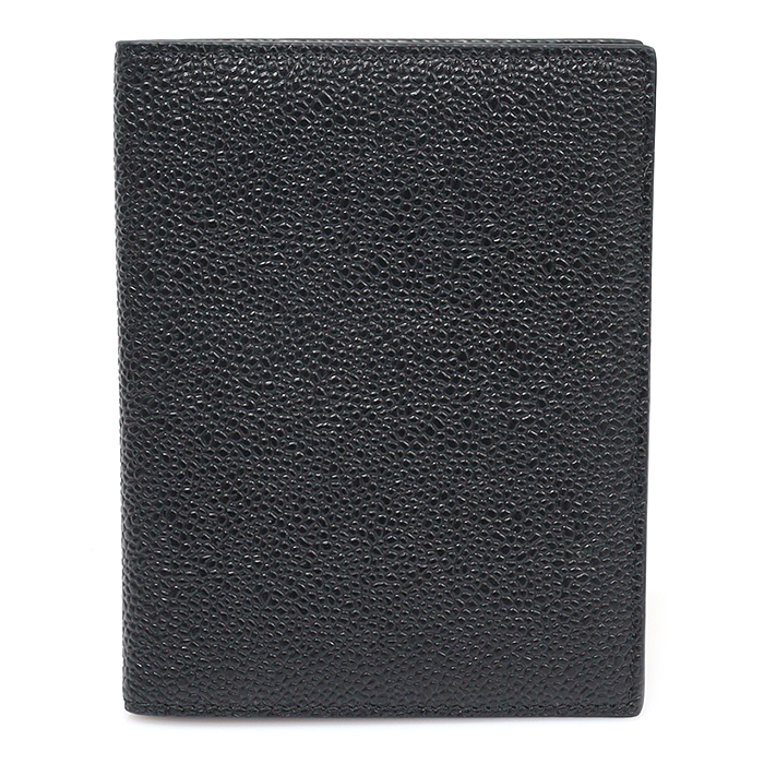 THOM BROWNE (Tom Brown) MAW034A00198001 Black Pebble Grain Leather Passport Wallet
