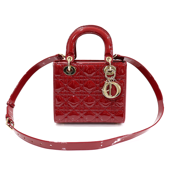 Dior (Christian Dior) M0531OWCB_M323 Cherry Red Pedestal Canage Lady Dior Small 2WAY