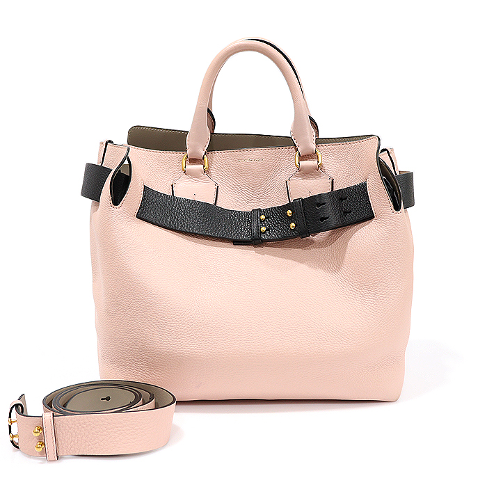 Burberry 4072937 Fail Ash Pink Leather Gold Stud Medium Belt Toot Bag