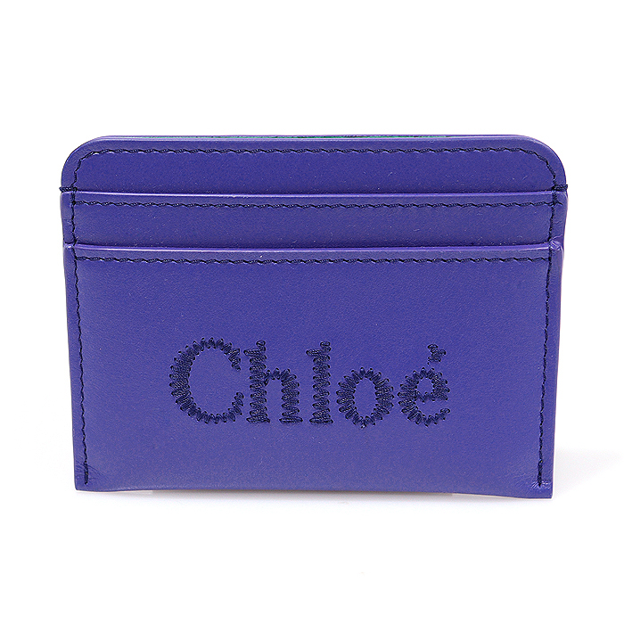 Chloe CHC23SP868I10408 SUBMARINE BLUE Shiny Karpskin SENSE Sense Card Wallet