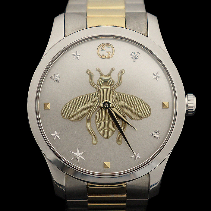 Gucci (Gucci) YA1264131 126.4 38MM Yellow Gold Steel Combination G-Timeless Honeybee Watch for Men and Women