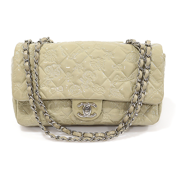 Chanel Gray Fendant CC Logo Icon Flap Silver Chain Medium Shoulder Bag (No. 14)
