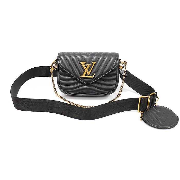 Louis Vuitton (Louis Vuitton) M56461 Black Carpskin Vintage Gold New Wave Multi-Poshette Cross 2WAY