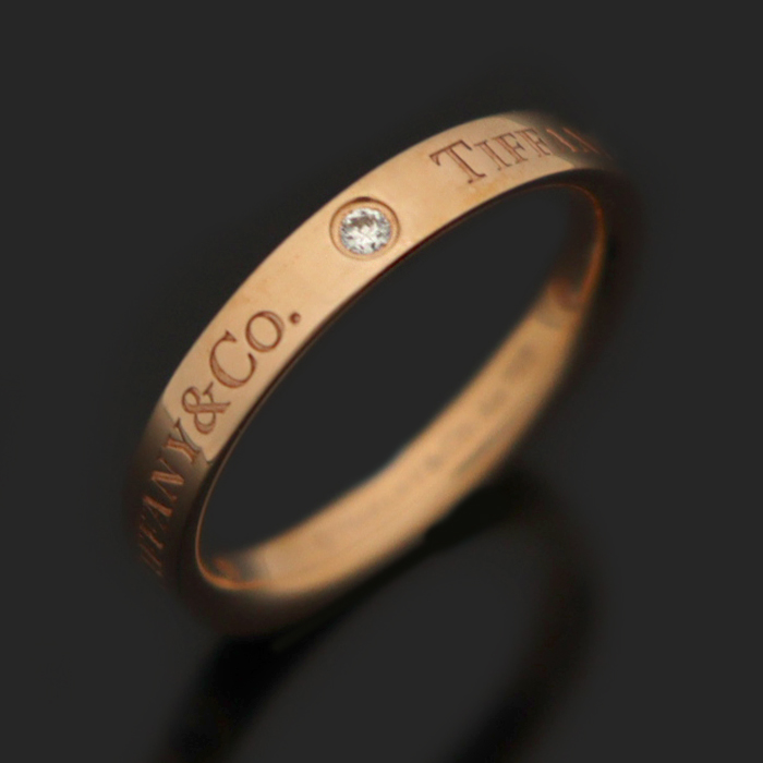 Tiffany &amp; Co. 18K Rose Gold 3P DIA T&amp;CO.® Band Ring Ring No. 7