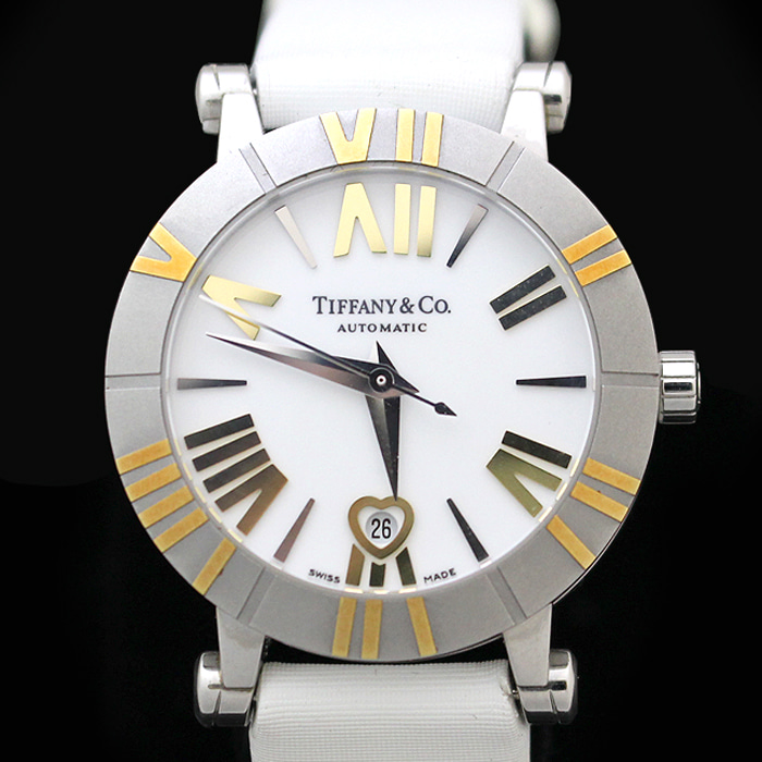 Tiffany&amp;Co(티파니) 25382021 18K 콤비 오토매틱 아틀라스 새틴 밴드 시계