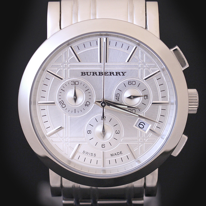 Burberry(버버리) BU1372 헤리티지 실버 크로노그래프 쿼츠 남성용 시계