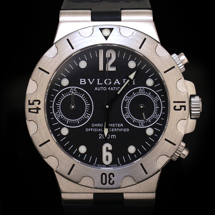 Bvlgari(불가리) SCB38S 디아고노 스쿠바 오토매틱 크로노그래프 러버밴드 시계
