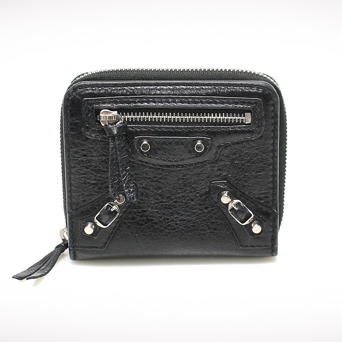 Balenciaga(발렌시아가) 310699 블랙 램스킨 클래식 짚 어라운드 모터 반지갑