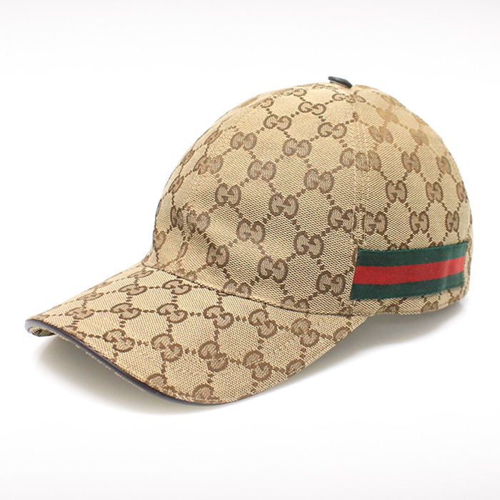 Gucci(구찌) 200035 오리지널 GG 캔버스 WEB 디테일 야구 모자 M