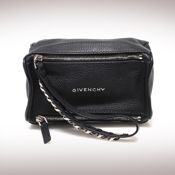 Givenchy(지방시) BC06218012 블랙 고트스킨 은장 판도라 파우치 클러치