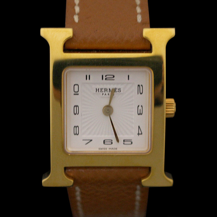Hermes(에르메스) W036994WP00 HH1.201 화이트 다이얼 금장 H아워 PM 여성 시계