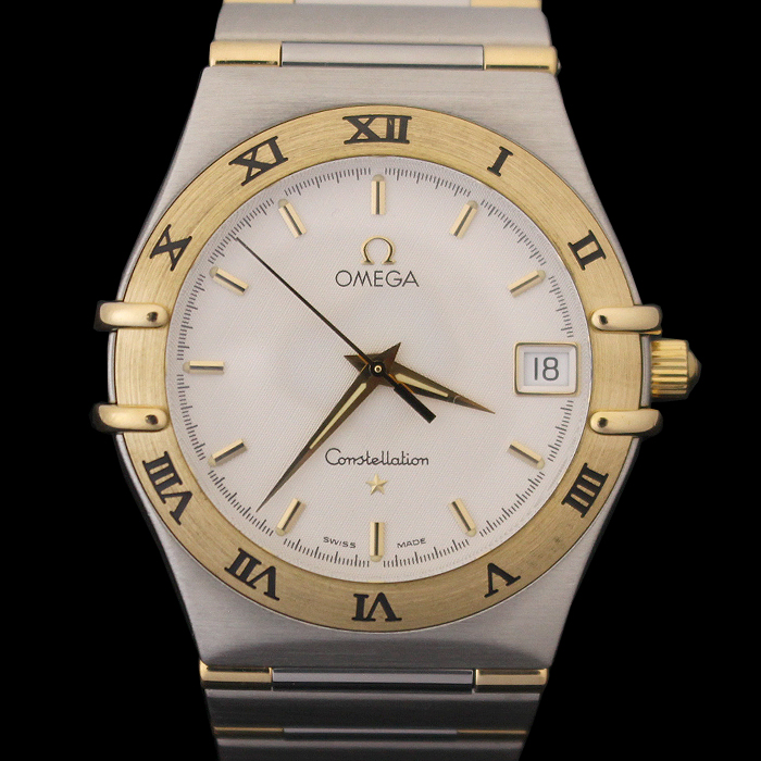 Omega(오메가) 1372.30 18K 옐로우 골드 스틸 콤비 쿼츠 스몰 컨스틸레이션 하프바 여성 시계