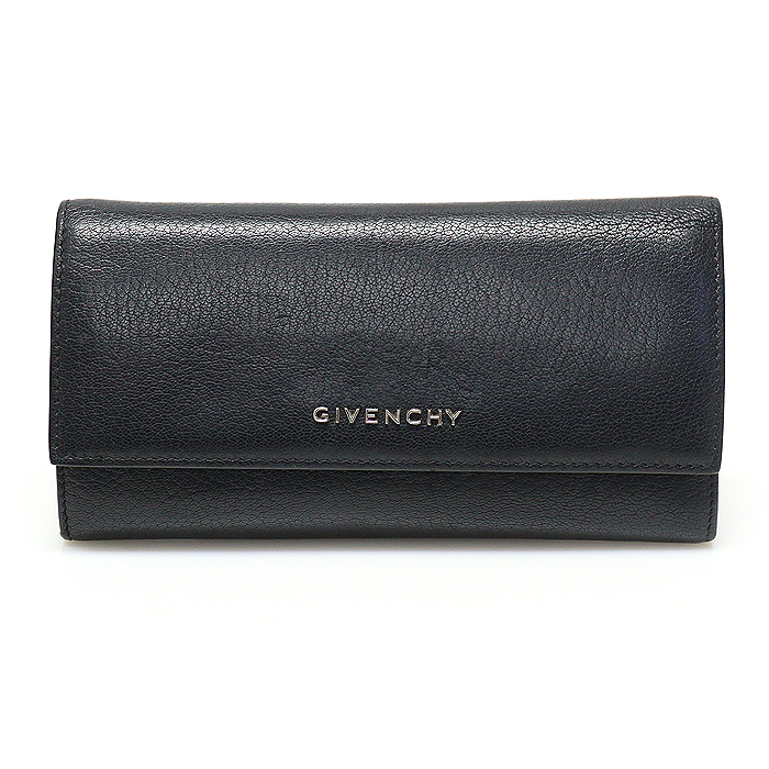 Givenchy(지방시) BC06214012 블랙 고트스킨 은장 레터링 로고 판도라 장지갑