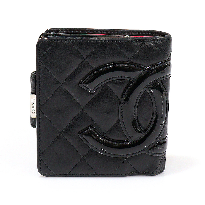 Chanel A26720 Black Ramskin CC Logo Light Stick Half Wallet (No. 13)