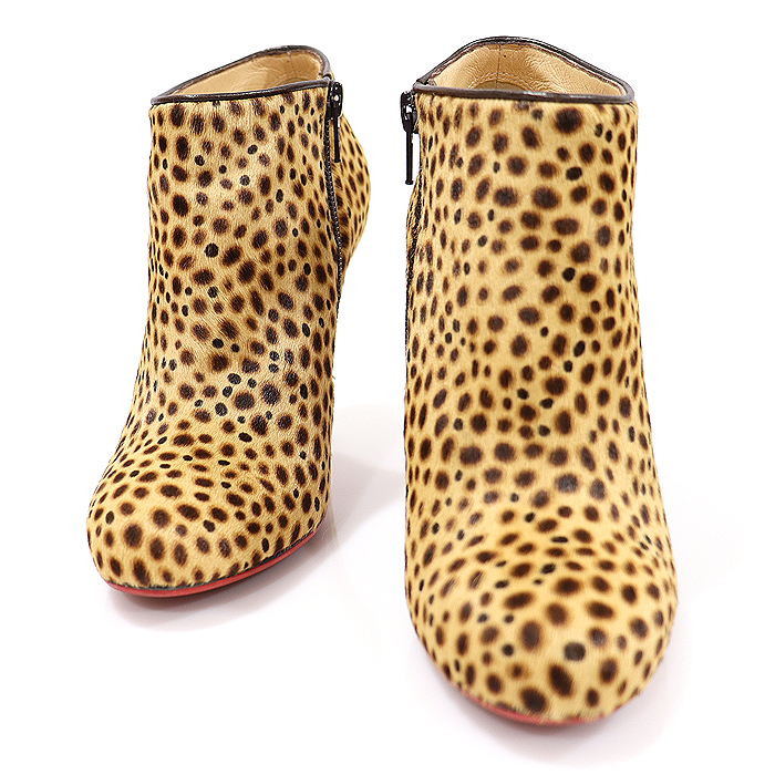 Christian Louboutin 3120105 Leopard Pony Hair BELLE 100 Women&#039;s Ankle Boots 35