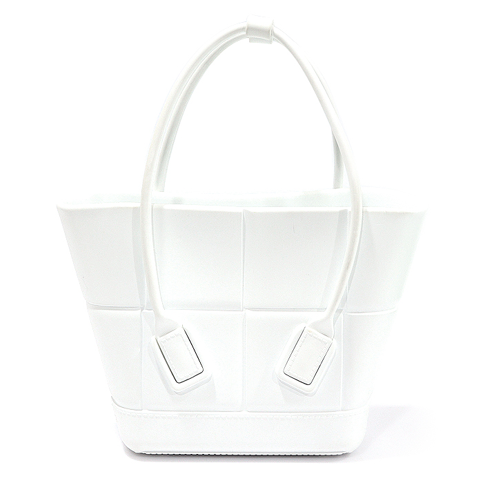 Bottega Veneta 691194 White Rubber Intreciato With Arco Mini Tote Bag