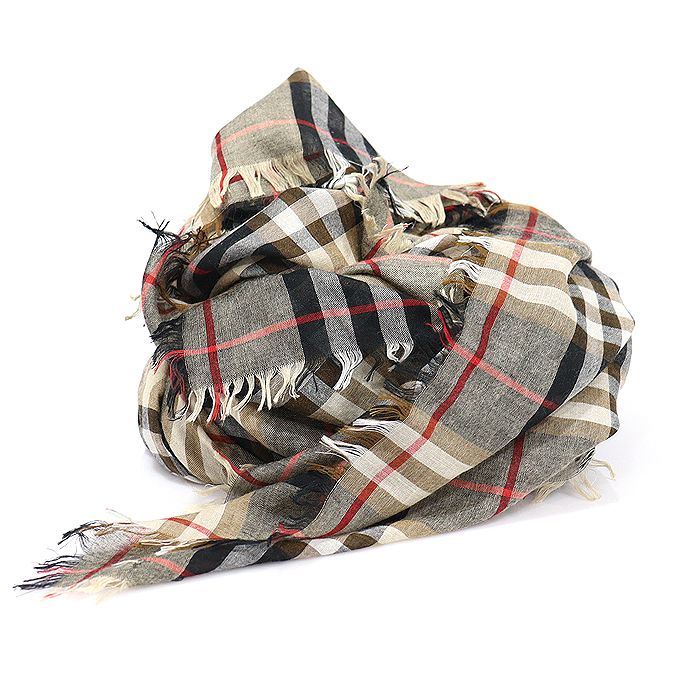Burberry 4058373 Camel Modal Wool Castleford Check Square Scarf