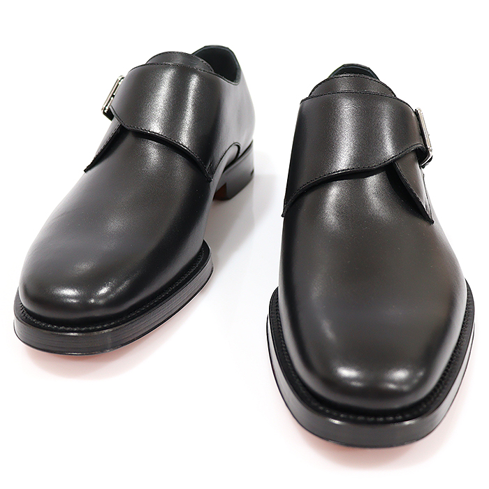 Hermes H222988Z Nawa Black Silver FAVORI Derby Men&#039;s Shoes 40