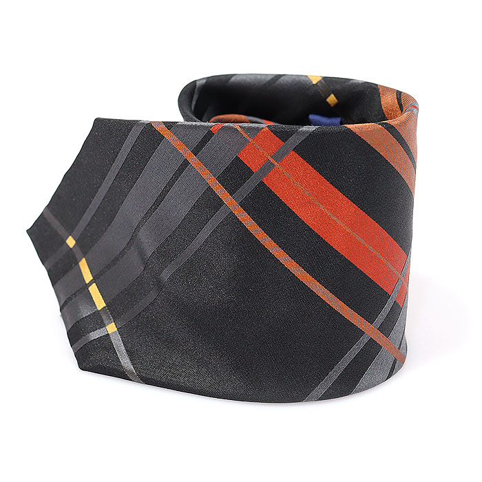 100% Kenzo Silk Black Checkered Patterned Tie