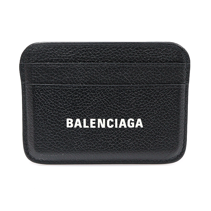 Balenciaga 593812 Black Grain Capskin CASH Card Wallet