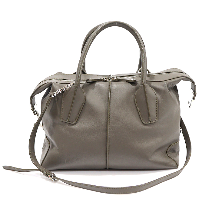 Todd&#039;s Gray Leather D-Styling Valetto Small Tot Shoulder Bag