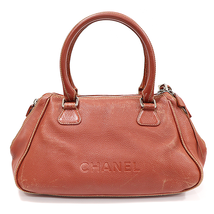 Chanel (Chanel) Burgundy Caviar Silver Market CC Logo LAX Tessle Bowling Large Tote Bag (No. 8)