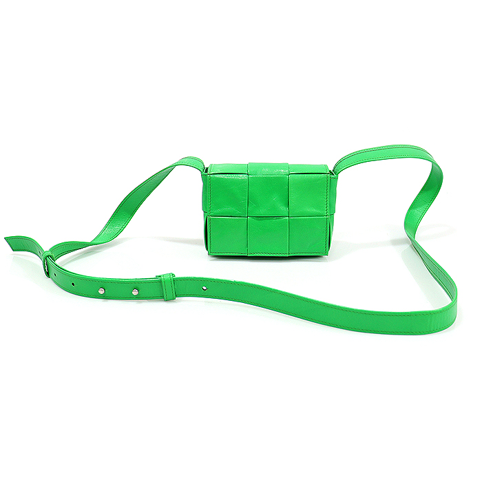 Bottega Veneta 667048 Parakeet Green Kafskine Candy Cassette Mini Cross Bag
