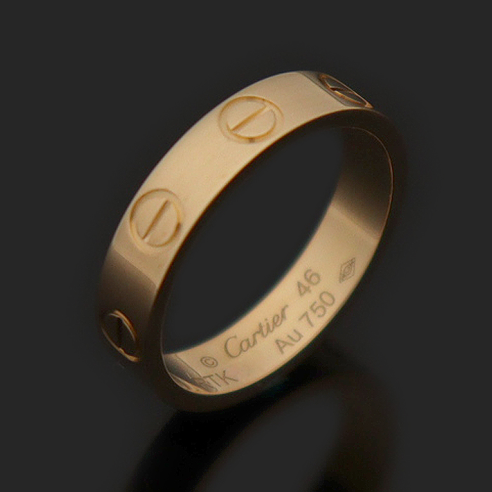 Cartier B4085246 18K Pink Gold 3MM Mini Love Ring No. 46