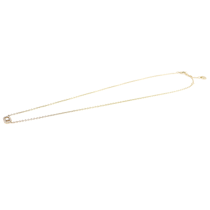 Dior (Christian Dior) N0717CDLCY_D301 Gold Finish Metal White Crystal CD Clair D Lune Necklace