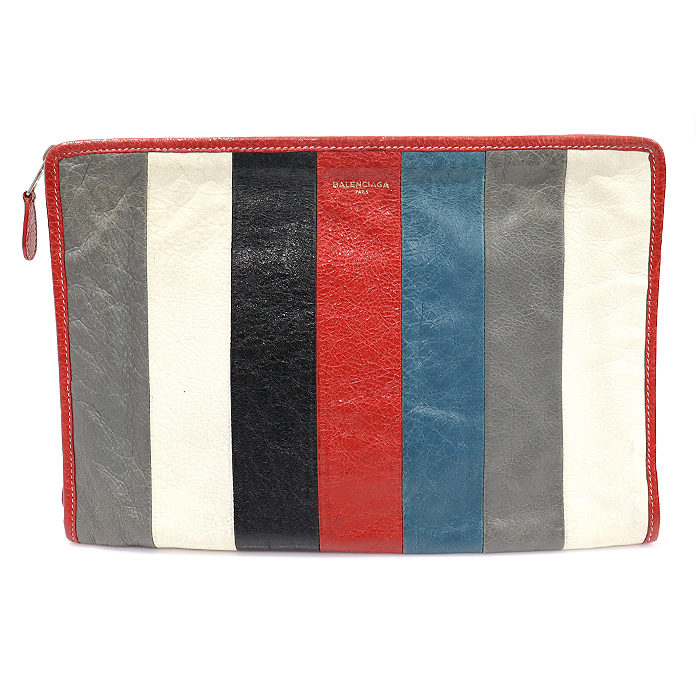 Balenciaga (Valenciaga) 443658 Multi-Color Stripe Bazar Clutch