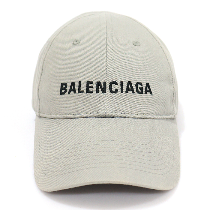 Balenciaga (Valenciaga) 590758 Gray Cotton Logo Baseball Cap Baseball Cap L