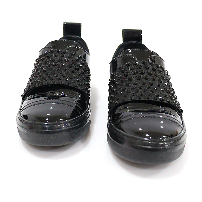 Jimmy Choo JM1H1-ASM001W Black Padded Crystal Banding Women&#039;s Slip-On Sneakers 36.5