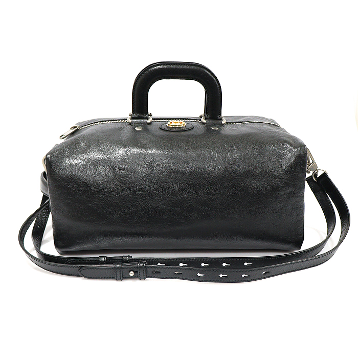 Gucci (Gucci) 587866 Black Soft Leather Morpheus Interlocking G Boston Duffle Tote Shoulder Backpack 3WAY