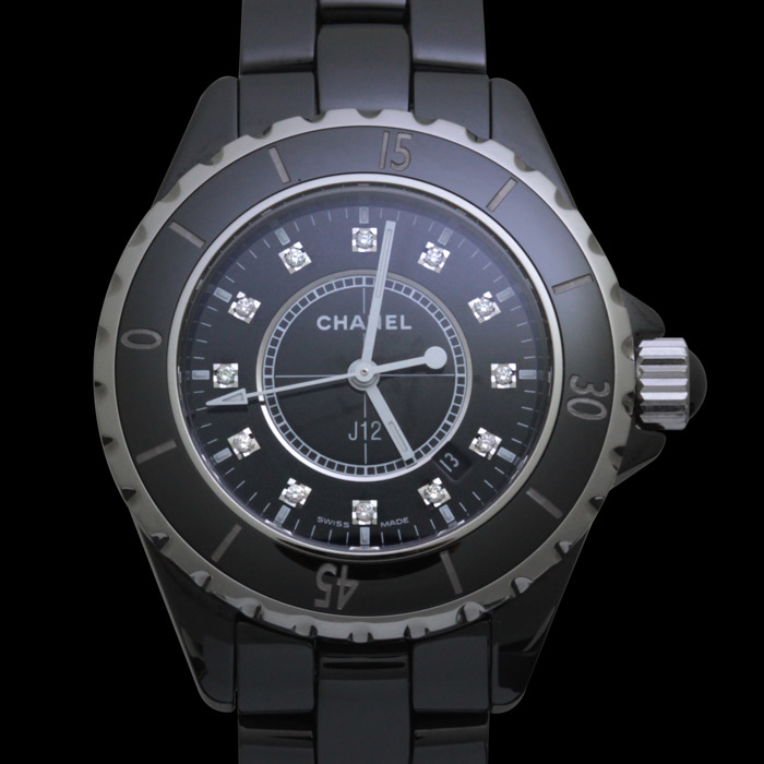 Chanel(샤넬) H1625 J12 33MM 12포인트 다이아 블랙 세라믹 여성용 시계