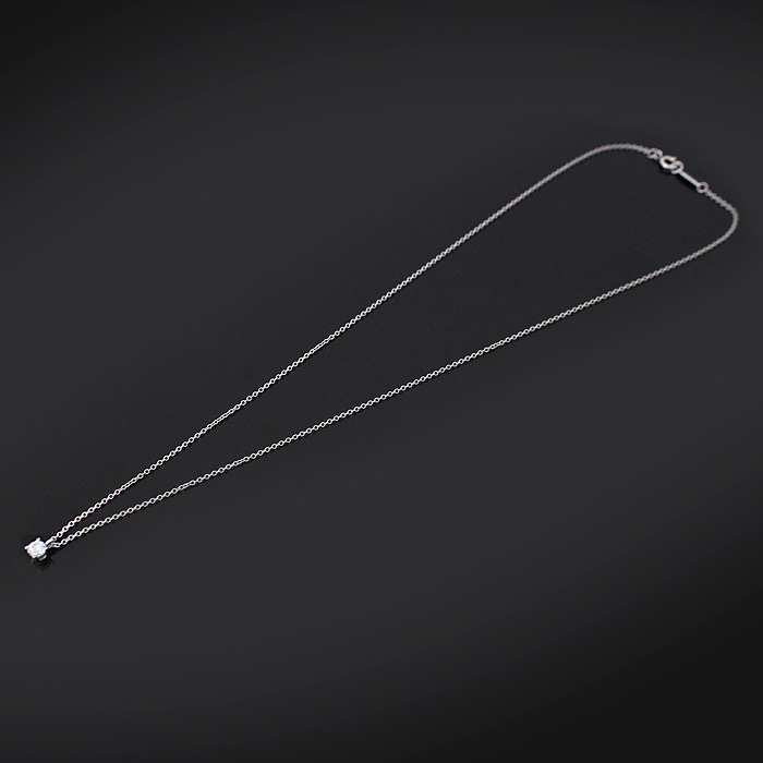 Tiffany&amp;Co(티파니) PT950 플래티늄 0.2캐럿 1포인트 다이아 솔리테어 목걸이