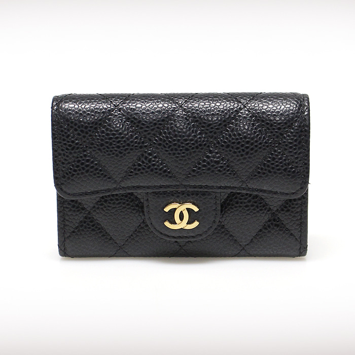 Chanel(샤넬) A80799 블랙 캐비어 금장 COCO로고 카드지갑 (26번대)