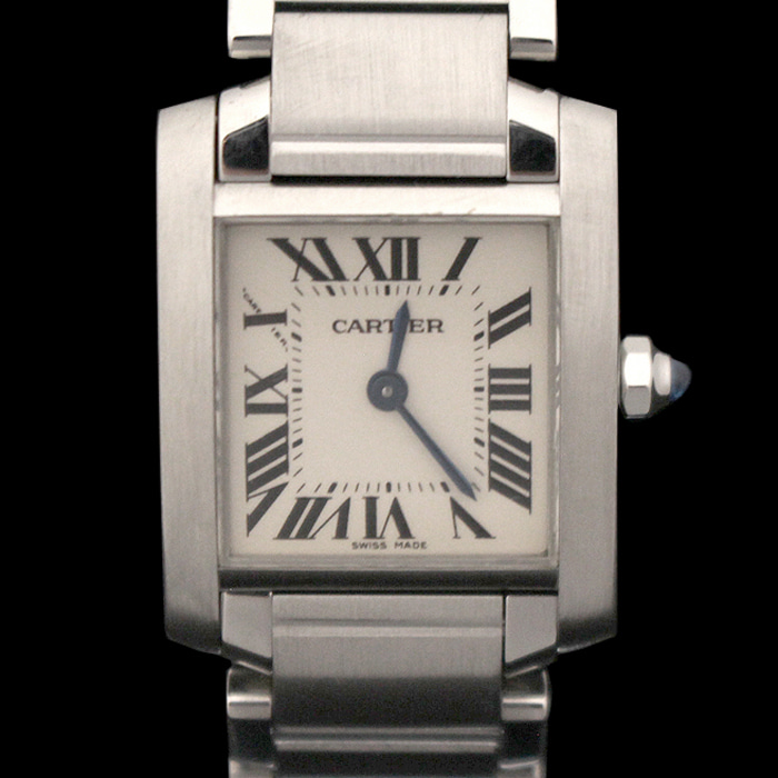 Cartier(까르띠에) W51008Q3 스틸 쿼츠 탱크 프랑세즈 스몰 여성 시계
