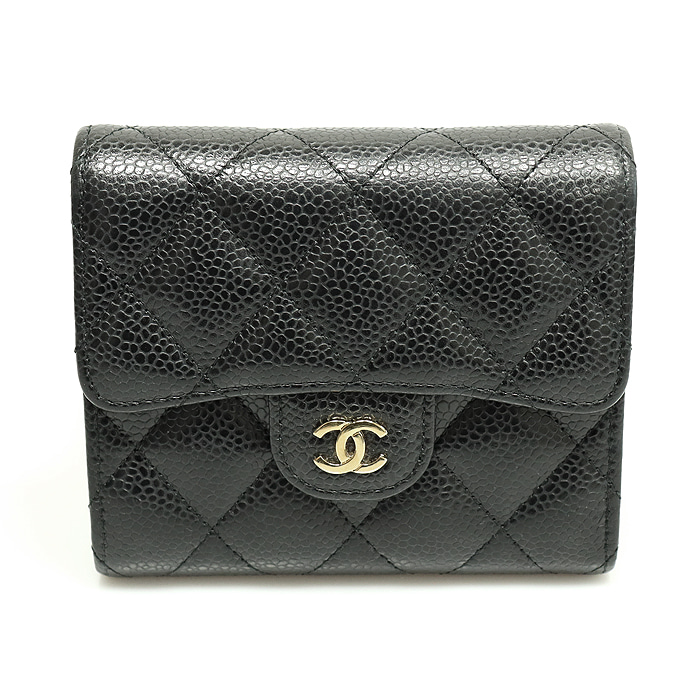 Chanel(샤넬) AP0231 블랙 캐비어 금장 CC로고 클래식 스몰 플랩 반지갑 (31번대)