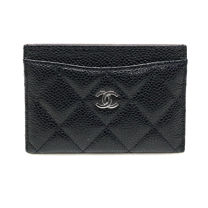 Chanel(샤넬) AP0213 블랙 캐비어 은장 CC로고 클래식 카드 홀더 카드지갑 (30번대)