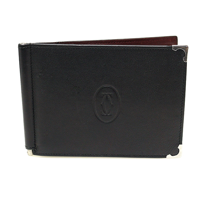 Cartier(까르띠에) L3000646 블랙 카프스킨 머스트 드 까르띠에 머니클립 지갑