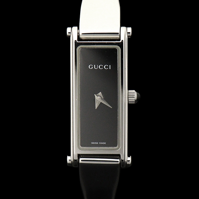 Gucci(구찌) YA015516 1500L 스틸 쿼츠 블랙 다이얼 홀스빗 팔찌 여성 시계