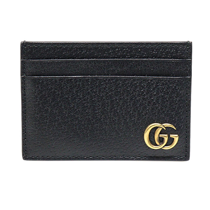 Gucci(구찌) ‎436022 블랙 카프스킨 금장 GG 마몽 머니클립 카드 지갑