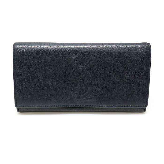 YSL(입생로랑) 352905 블랙 레더 벨드쥬르 플랩 컨티넨탈 장지갑