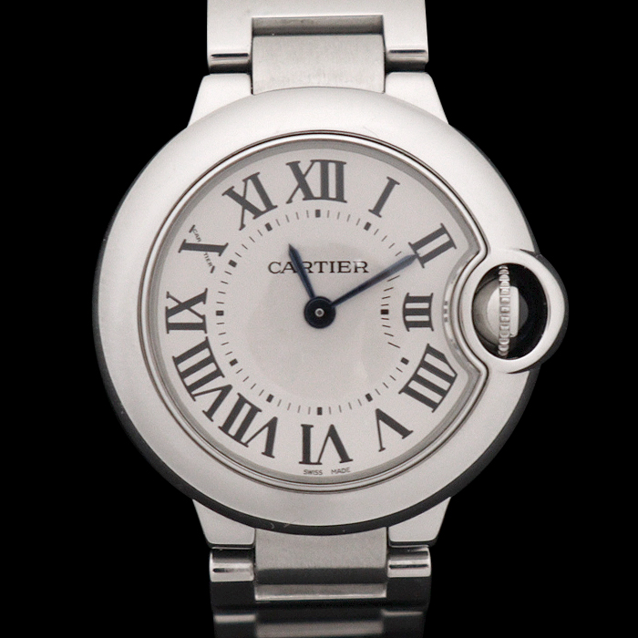 Cartier(까르띠에) W69010Z4 28MM 스틸 쿼츠 발롱 블루 드 까르띠에 여성 시계
